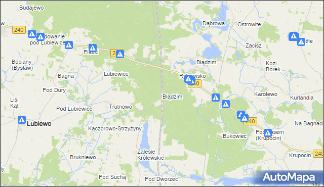 mapa Błądzim gmina Cekcyn, Błądzim gmina Cekcyn na mapie Targeo