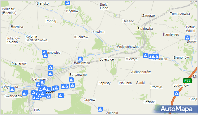 mapa Boleścice, Boleścice na mapie Targeo