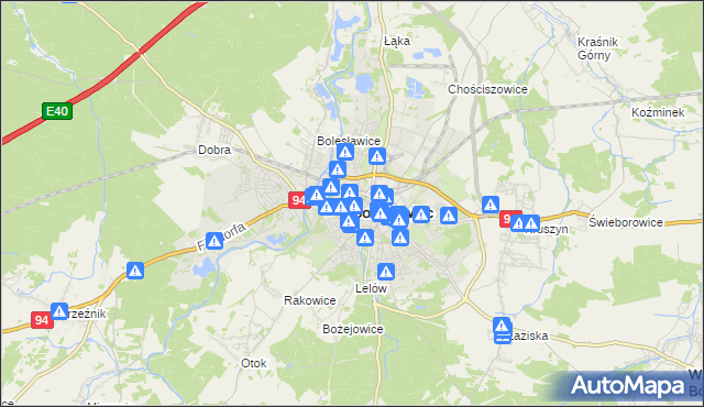 mapa Bolesławca, Bolesławiec na mapie Targeo