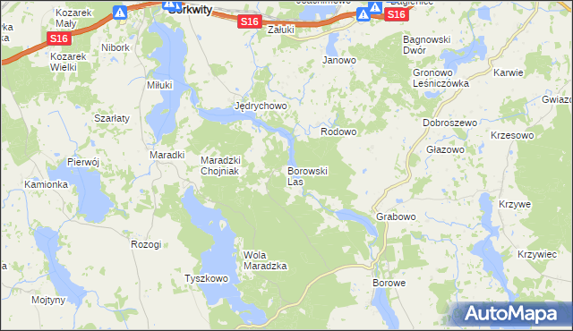 mapa Borowski Las, Borowski Las na mapie Targeo