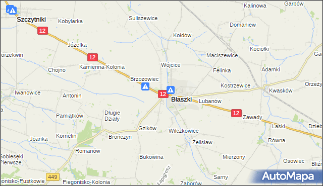 mapa Borysławice, Borysławice na mapie Targeo