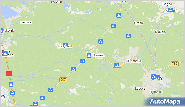 mapa Brusiek, Brusiek na mapie Targeo