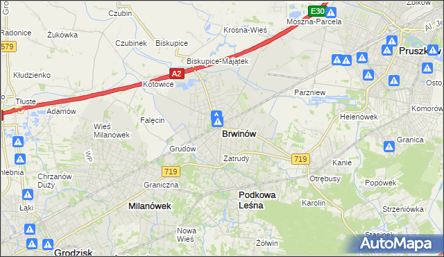 mapa Brwinów, Brwinów na mapie Targeo