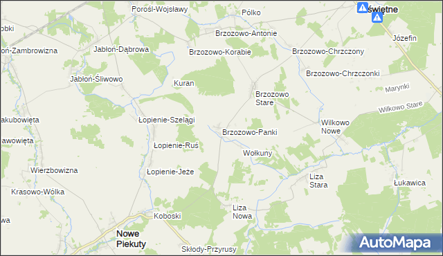 mapa Brzozowo-Panki, Brzozowo-Panki na mapie Targeo