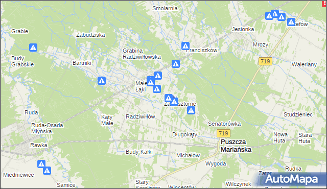 mapa Budy Zaklasztorne, Budy Zaklasztorne na mapie Targeo
