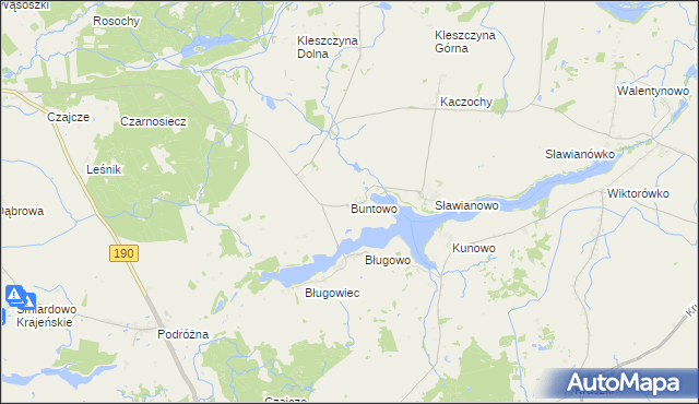mapa Buntowo, Buntowo na mapie Targeo