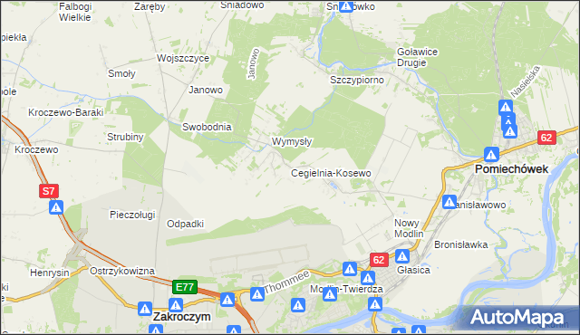 mapa Cegielnia-Kosewo, Cegielnia-Kosewo na mapie Targeo