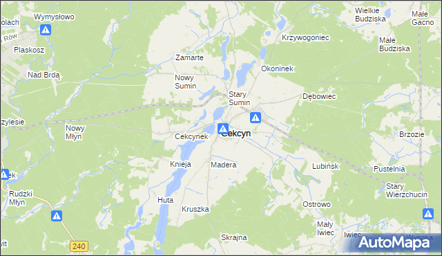 mapa Cekcyn, Cekcyn na mapie Targeo