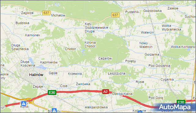 mapa Cezarów, Cezarów na mapie Targeo