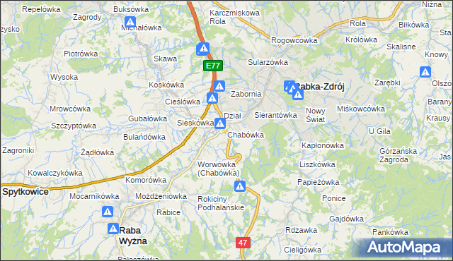 mapa Chabówka, Chabówka na mapie Targeo