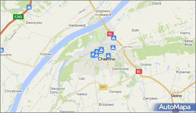 mapa Chełmno, Chełmno na mapie Targeo