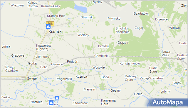 mapa Chmielnik gmina Kramsk, Chmielnik gmina Kramsk na mapie Targeo