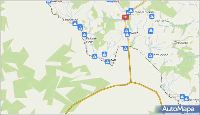 mapa Chomiąża gmina Głubczyce, Chomiąża gmina Głubczyce na mapie Targeo