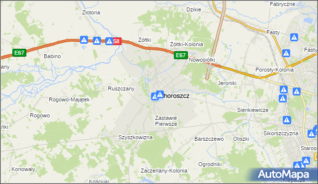 mapa Choroszcz, Choroszcz na mapie Targeo