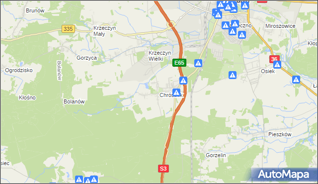 mapa Chróstnik, Chróstnik na mapie Targeo