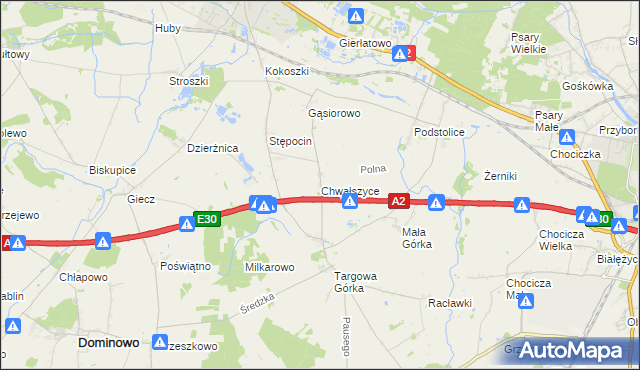 mapa Chwałszyce, Chwałszyce na mapie Targeo