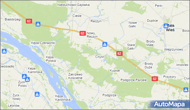 mapa Chylin gmina Mała Wieś, Chylin gmina Mała Wieś na mapie Targeo