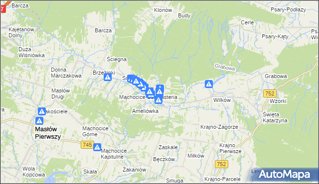 mapa Ciekoty, Ciekoty na mapie Targeo