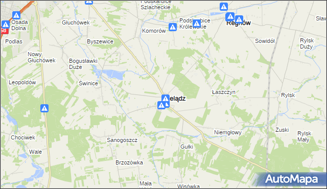 mapa Cielądz, Cielądz na mapie Targeo