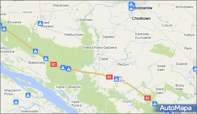 mapa Cieśle gmina Bodzanów, Cieśle gmina Bodzanów na mapie Targeo