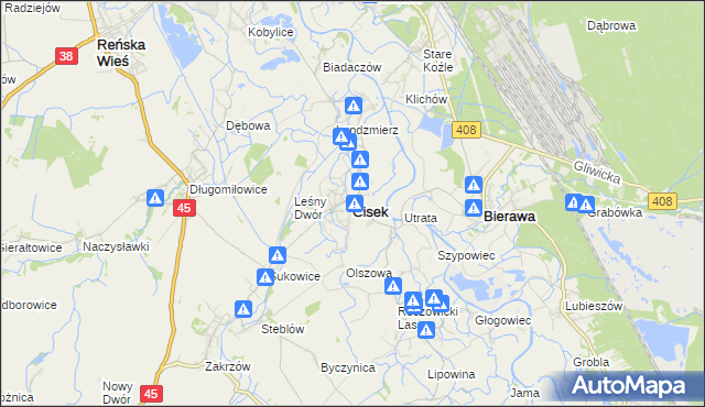 mapa Cisek, Cisek na mapie Targeo