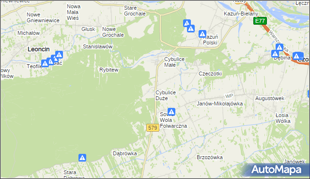 mapa Cybulice Duże, Cybulice Duże na mapie Targeo