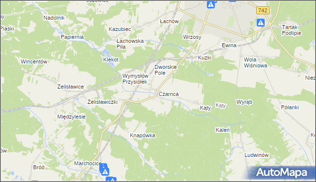mapa Czarnca, Czarnca na mapie Targeo