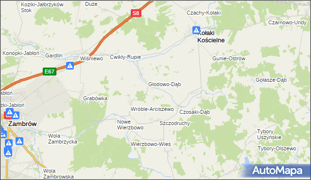 mapa Czarnowo-Dąb, Czarnowo-Dąb na mapie Targeo