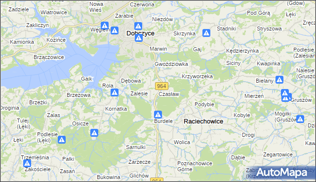 mapa Czasław gmina Raciechowice, Czasław gmina Raciechowice na mapie Targeo