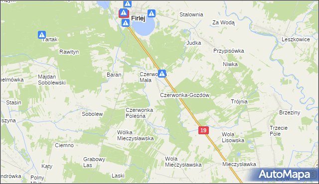 mapa Czerwonka-Gozdów, Czerwonka-Gozdów na mapie Targeo