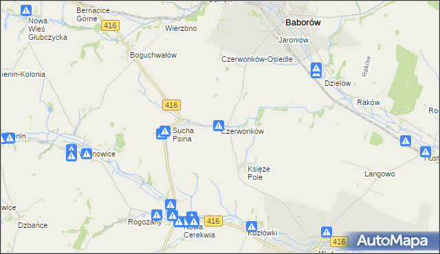 mapa Czerwonków, Czerwonków na mapie Targeo