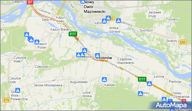 mapa Czosnów, Czosnów na mapie Targeo