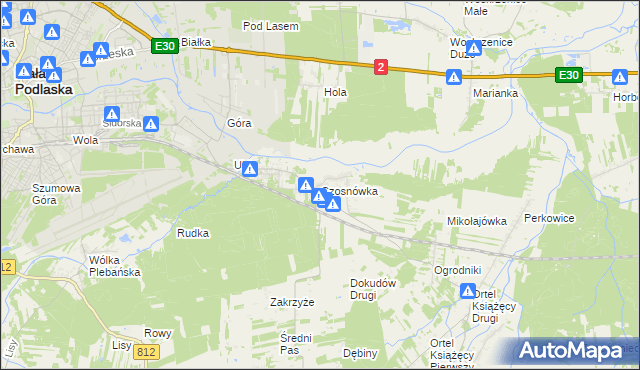 mapa Czosnówka, Czosnówka na mapie Targeo
