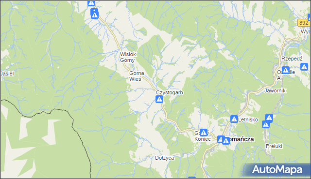mapa Czystogarb, Czystogarb na mapie Targeo