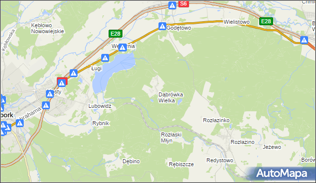 mapa Dąbrówka Wielka gmina Łęczyce, Dąbrówka Wielka gmina Łęczyce na mapie Targeo