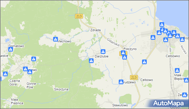 mapa Darzlubie, Darzlubie na mapie Targeo