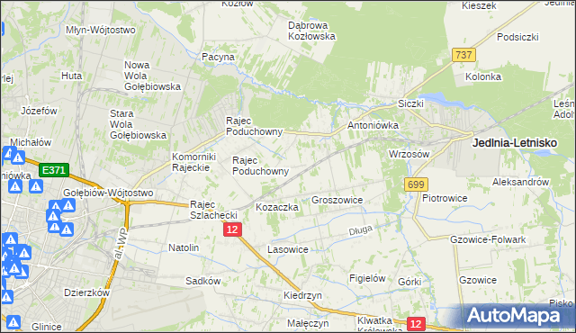 mapa Dawidów gmina Jedlnia-Letnisko, Dawidów gmina Jedlnia-Letnisko na mapie Targeo