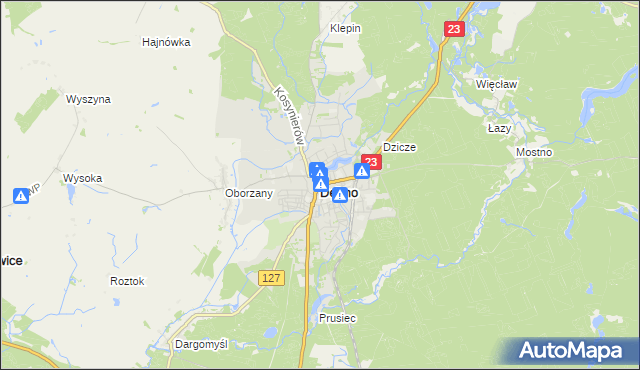mapa Dębno powiat myśliborski, Dębno powiat myśliborski na mapie Targeo