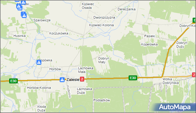 mapa Dobryń Mały, Dobryń Mały na mapie Targeo