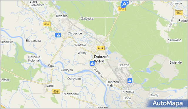 mapa Dobrzeń Wielki, Dobrzeń Wielki na mapie Targeo