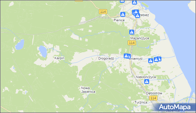 mapa Drogoradz, Drogoradz na mapie Targeo