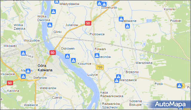 mapa Dziecinów gmina Sobienie-Jeziory, Dziecinów gmina Sobienie-Jeziory na mapie Targeo