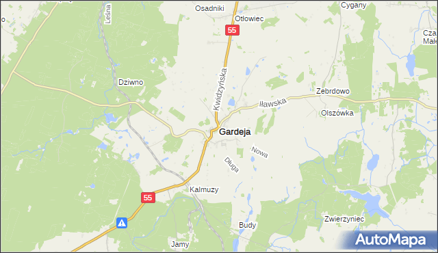 mapa Gardeja, Gardeja na mapie Targeo