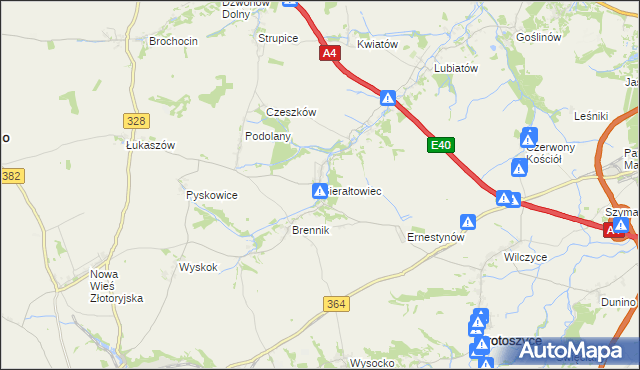 mapa Gierałtowiec, Gierałtowiec na mapie Targeo