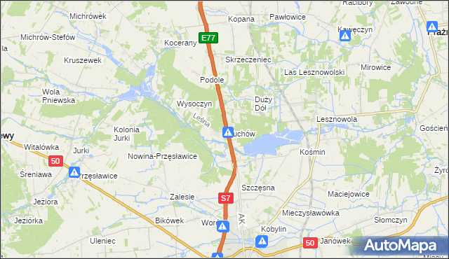 mapa Głuchów gmina Grójec, Głuchów gmina Grójec na mapie Targeo