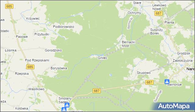 mapa Gnilec, Gnilec na mapie Targeo