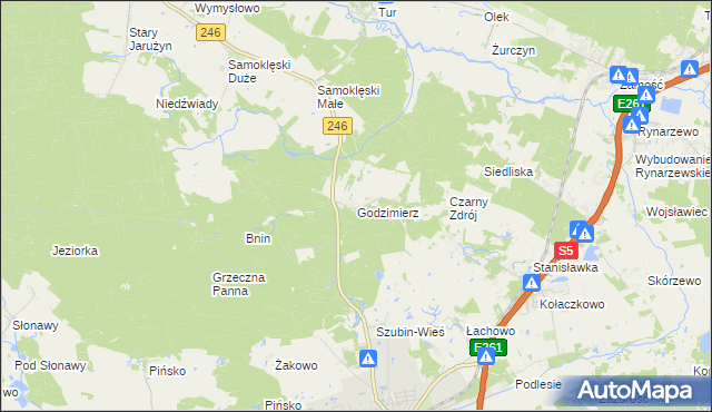 mapa Godzimierz gmina Szubin, Godzimierz gmina Szubin na mapie Targeo