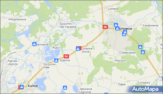 mapa Golanka Dolna, Golanka Dolna na mapie Targeo