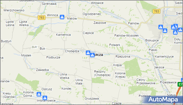mapa Gołcza, Gołcza na mapie Targeo