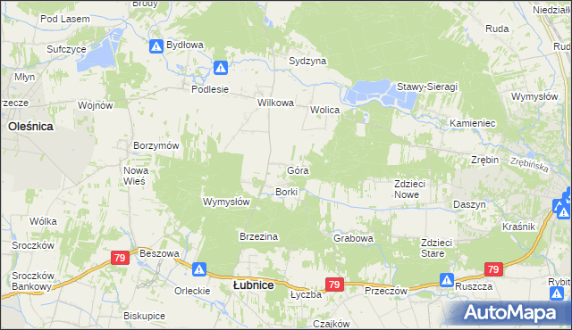 mapa Góra gmina Łubnice, Góra gmina Łubnice na mapie Targeo